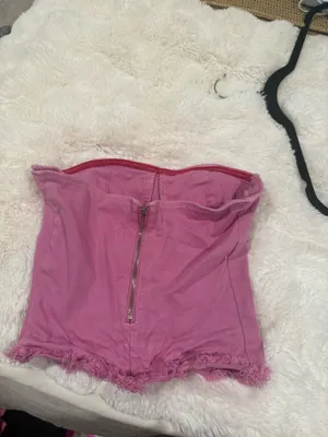 superdown Pink Jean Strapless Top thumbnail 2