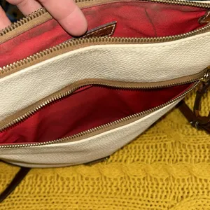 Dooney & Bourke Vintage Beige Pebbled Leather Crossbody thumbnail 15