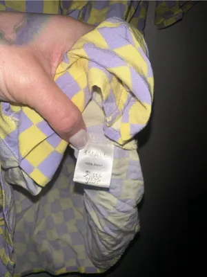 Ascot & Hart Yellow & Lavender Check Button Down + Shorts Lounge Set thumbnail 5