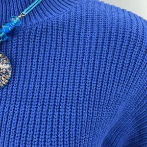 Magaschoni small royal blue knit turtleneck sweater thumbnail 2
