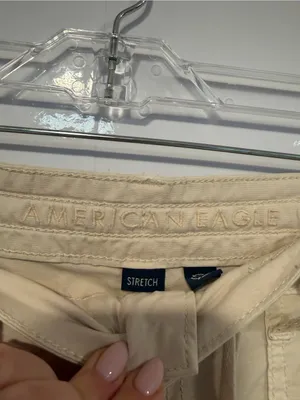 American Eagle Convertible Beige Cargo Jogger Pants with Drawstring‎ Waist thumbnail 2