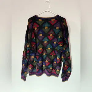 VTG NORTHERN ISLES Nordic Grandpa Sweater Funky Chunky Knit Multi Color Size XL thumbnail 7