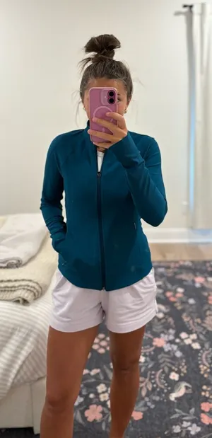 Athleta Salutation Ribbed Zip Up Size Small thumbnail 1
