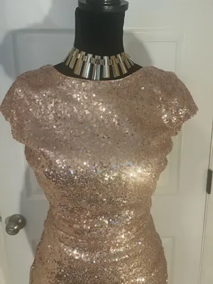 Mother of the bride rose gold dress thumbnail 2