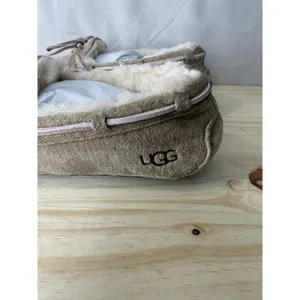 UGG Australia Women's Brown Suede Sheepskin Lined Moccasin Slippers Size 5 thumbnail 9