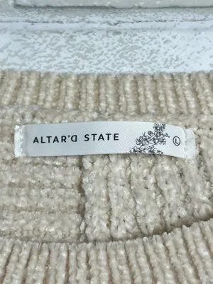 Altar’d State Cozy Cream Textured Knit Women's Sweater size Large thumbnail 5