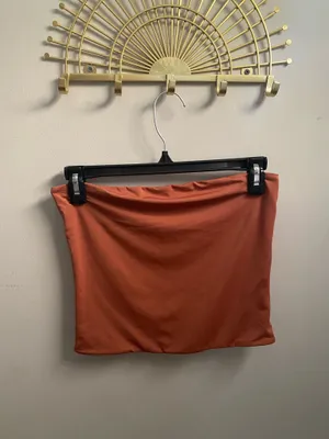 Women’s Rust Orange Stretch Strapless Tube Top thumbnail 2