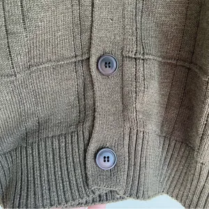 Oscar de la Renta Olive Green 90s Grandpa Button Front Cardigan Size XXL thumbnail 4