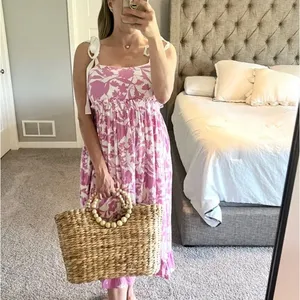 Peter Som Pink Midi Dress SIZE 2 Ruffle Cottage Cotton Vacation Sundress $400 thumbnail 7