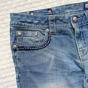 Miss Me Womens Size 29 Signature Rise Boot Cut Jeans Embellished Back Pockets thumbnail 4