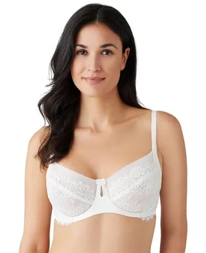NWT Wacoal Center Stage Underwire Unlined Bra White Lace Mesh 855323 Size 32D thumbnail 1