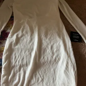 NWT Lulus Gift of Love White‎ and Silver Backless Long Sleeve Mini Dress L thumbnail 9