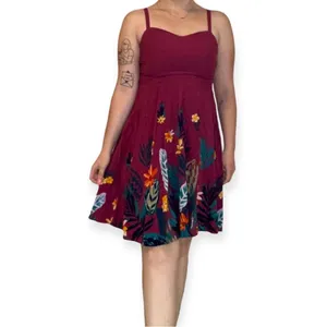 Old Navy Purple Tropical Floral Print‎ Fit & Flare Summer Sundress Size Small thumbnail 2