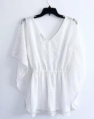 Lace White Bohemian Top Size XL thumbnail 2