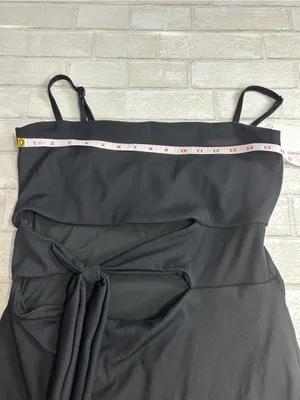 Aerie Ribbed Black One-Piece Swimsuit with Front Tie Size XXL Long thumbnail 6