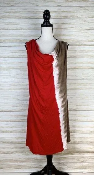Chalet Made in USA tricolor tie dye drape dress thumbnail 1