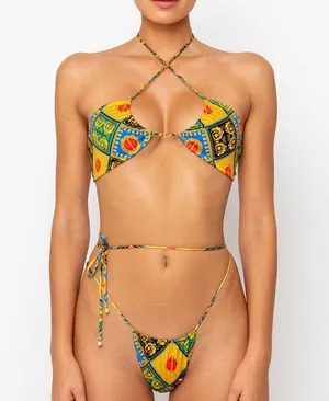 Worn by Kendall Jenner, Rococo Sexy Bikini Green thumbnail 10