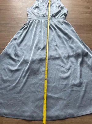 Baltic Born Silvery Blue A-Line Silky Dress thumbnail 9