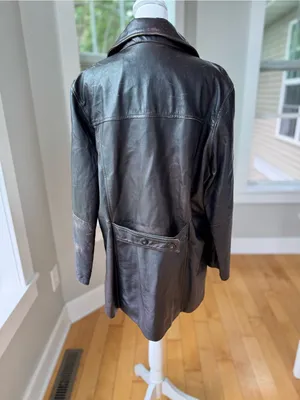 Vintage Maxima Wilson’s Leather Distressed Brown Leather Button-Front Jacket XL thumbnail 5