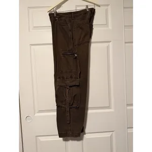 Baggy Pants Wide Leg Cargo Jeans‎ Brown Skate Grunge Streetwear Gorpcore Y2K 90s thumbnail 6