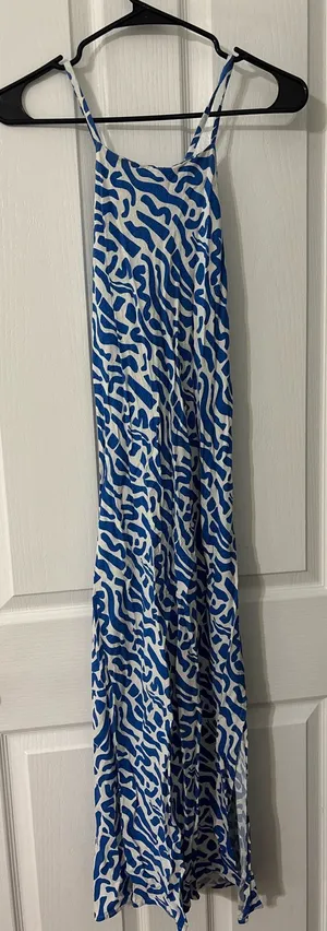 Blue midi vacation dress Size L thumbnail 1