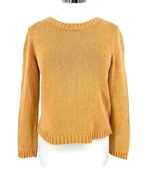 Tyler Bōe Mineral Wash Sweater Yellow Minimalist Preppy Luxury Size Medium thumbnail 1