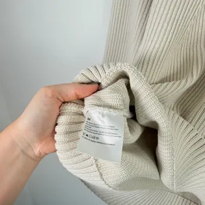Lululemon Cotton Blend Crewneck Ribbed Sweater Bone Chunky Casual Womens Medium thumbnail 5