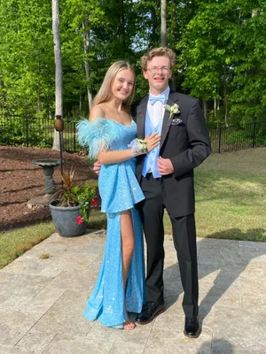 Sherri Hill Prom Dress Blue Sequin thumbnail 4