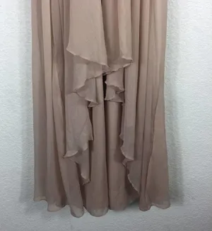 ASOS Design Bridesmaid Pink Blush Pinny Ruched Bodice Chiffon Maxi Dress Size 2 thumbnail 10