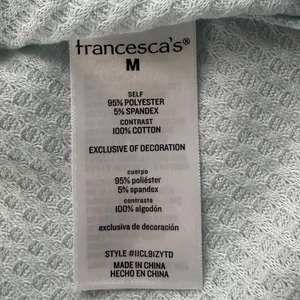 Francescas Light Blue Waffle Knit Peplum Top Tie Front Thermal Medium‎ NWT thumbnail 9