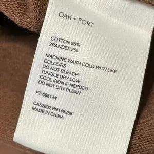 Oak + Fort Women's Brown High Waisted Wide Leg Baggy Cropped Denim Jeans Size L thumbnail 5