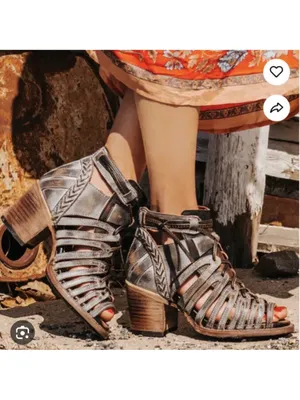 Freebird Wazee Cutout Lace-Up Heel Ice Multi‎ 8 GUC thumbnail 11