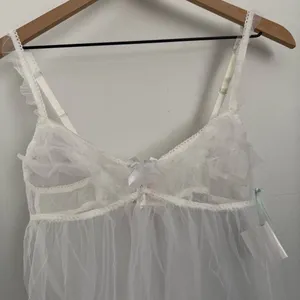 Victoria’s Secret Large‎ NEW I Do Bridal Babydoll Slip Bridal Sheer Lolita Bow thumbnail 5