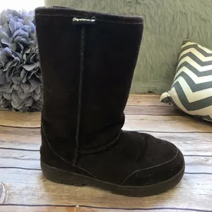 Bearpaw Brown Tall Shearling Boots‎ Brown US 6 EU 37 Suede Wool Womens thumbnail 3
