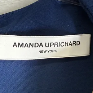 Amanda Uprichard Navy Blue Sleeveless Drop Waist Flounce Hem Dress Size L thumbnail 2