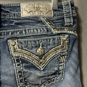 Miss Me Chloe Boot Jeans Women 30 Mid‎ Rise Embellished 30x30 Distressed Bling thumbnail 2