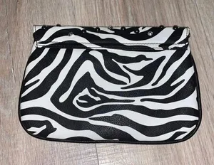 Grace Adele sequined zebra print clutch thumbnail 2