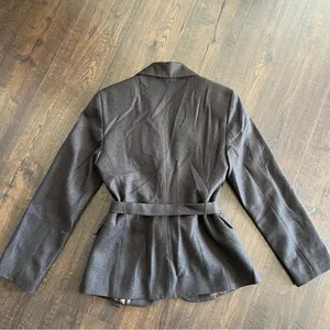 SISLEY brown tweed belted tailored blazer thumbnail 10