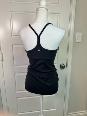 Lululemon Flow Y Performance Yoga Tank Top Light Support Black Logo Size 6 thumbnail 5