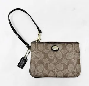 [Coach] Signature C Peyton Coated Canvas Wristlet Brown FLAWS - READ DESCRIPTION thumbnail 1