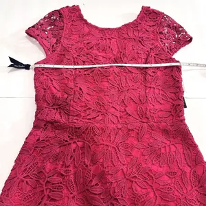 NWT Lulus‎ Right Sheer, Right Now Magenta Lace Bodycon Dress MEDIUM thumbnail 8