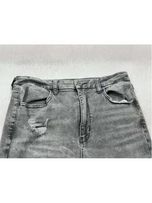 Womans Excellent American Eagle Curve Jegging Distressed Stretch Gray Jeans 10 thumbnail 3