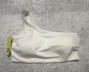 All in Motion White Brushed Sculpt Asymmetrical One Shoulder Sports Bra NWT‎ thumbnail 1