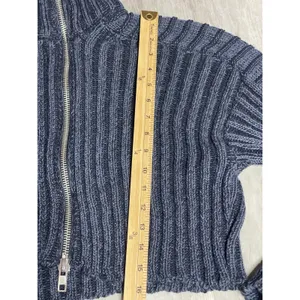 BDG Urban Outfitters XS Zip‎ up Slouchy Sweater Blue Cropped E0122 thumbnail 5