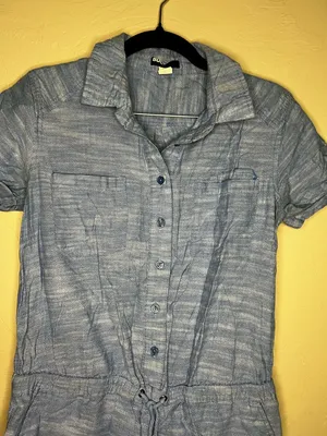 BDG Urban Outfitters Blue‎ Heathered Cotton Romper thumbnail 3