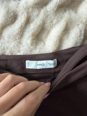 Mango chocolate brown wrap mini skirt thumbnail 2