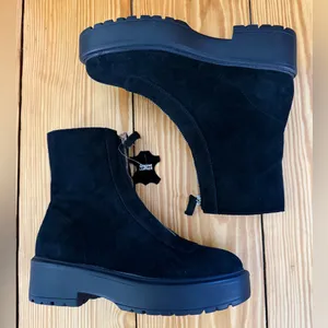 Steve Madden Black Suede Combat Moto Boots thumbnail 2