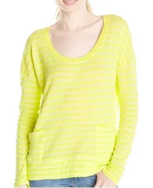 Roxy Yellow Striped Long Sleeve Top size small thumbnail 1