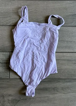 SKIMS Pastel Lilac Square Neck Spaghetti Strap Bodysuit thumbnail 1