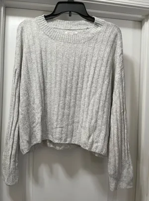 American‎ Eagle Ribbed Crew Neck Long Sleeve Cozy Knit Sweater Top M thumbnail 1